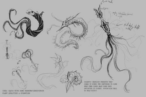 June Creature Challenge (Mariana Trench Creature): First Sketches